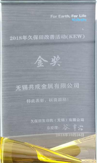 2018久保田改善活動(dòng)金獎(jiǎng)